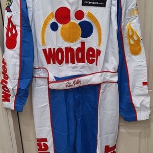 Wonder Racing Coverall Jumpsuit in White, Blue, Red & Yellow